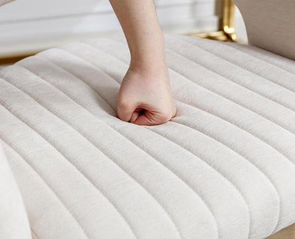 Moderne Bürostuhl Beige Chenille 360° Drehung Ergonomisch