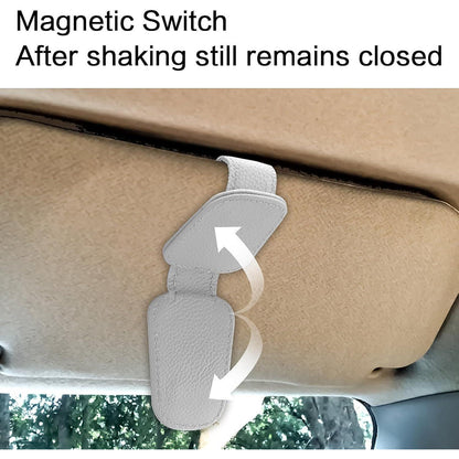 TIESOME Sonnenbrillenhalter für Auto-Sonnenblende Leder