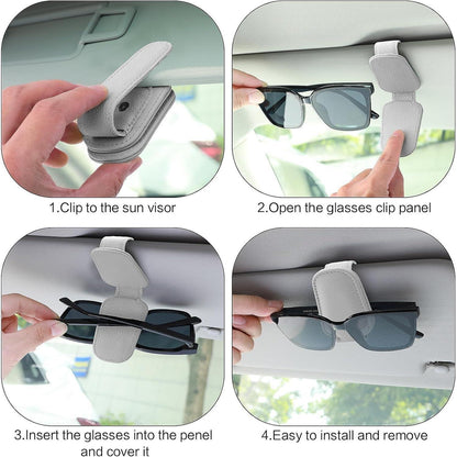 TIESOME Sonnenbrillenhalter für Auto-Sonnenblende Leder