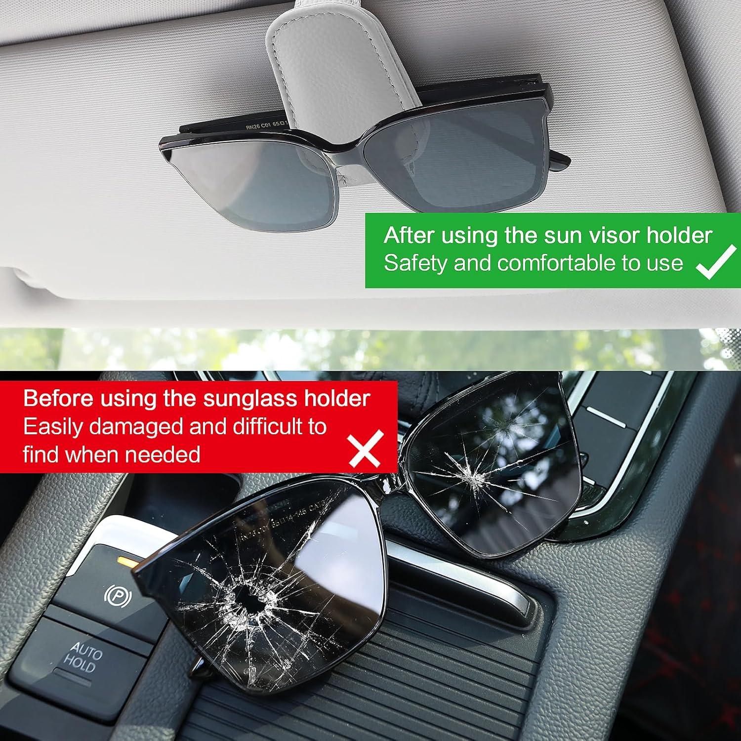 Auto Sonnenbrillenhalter magnetisch Leder Clip Universal Visier Zubehör