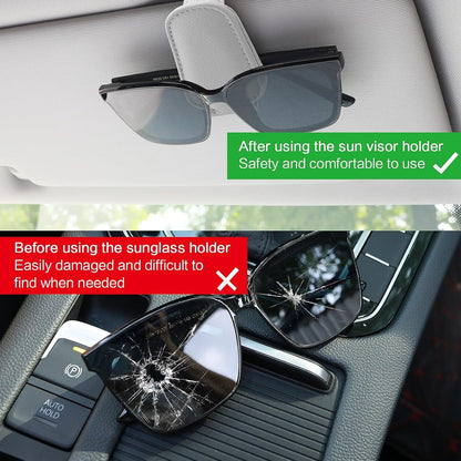 Auto Sonnenbrillenhalter magnetisch Leder Clip Universal Visier Zubehör
