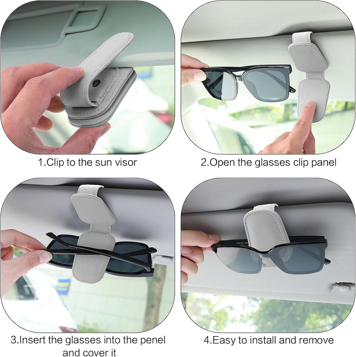Sonnenbrillenhalter Auto Sonnenblende magnetisch Leder Clip Ticket