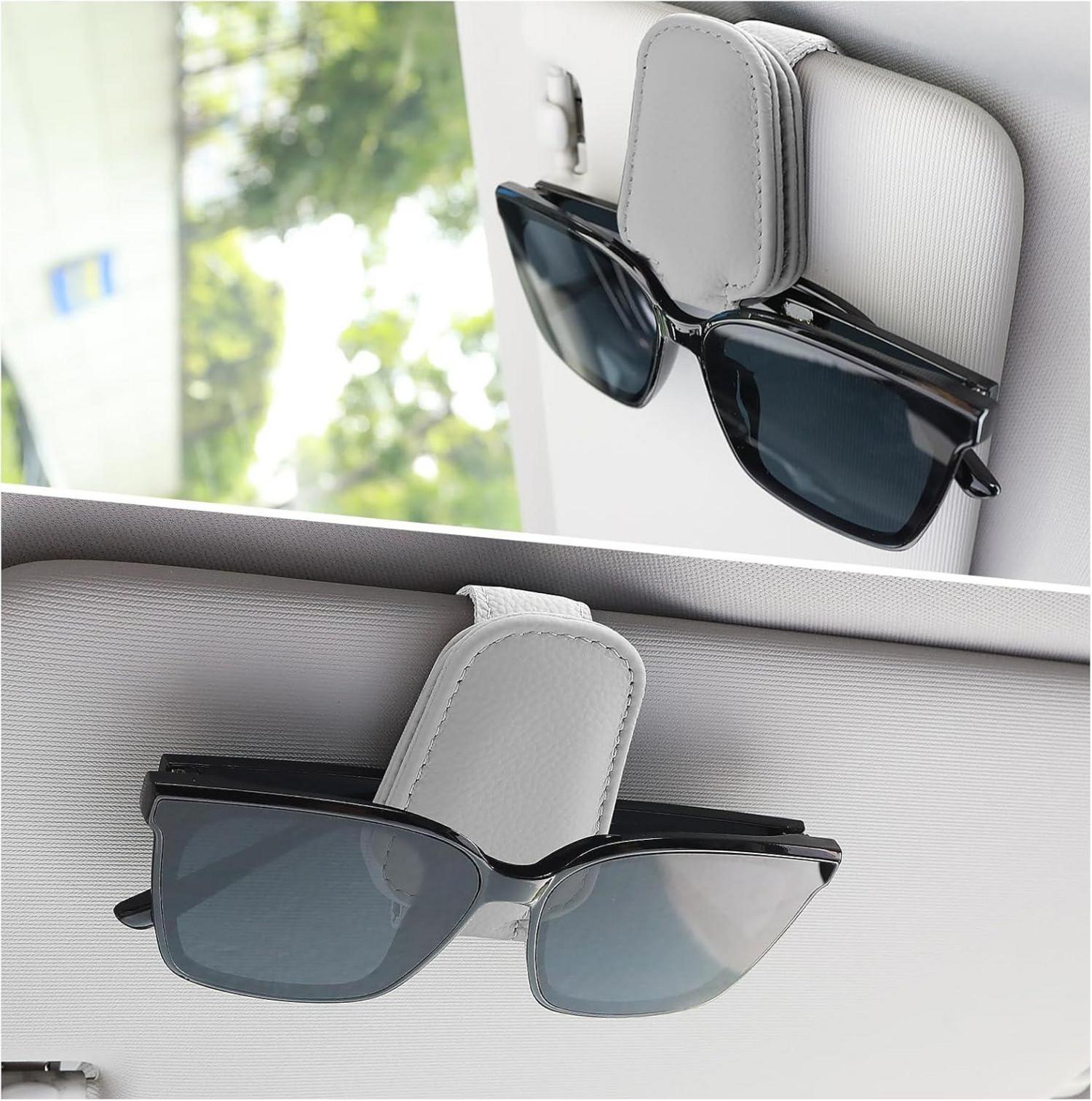 Auto Sonnenbrillenhalter magnetisch Leder Clip Universal Visier Zubehör