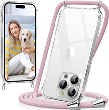 Handykette transparente Hülle iPhone 15 Pro 6,1 Zoll Roségold