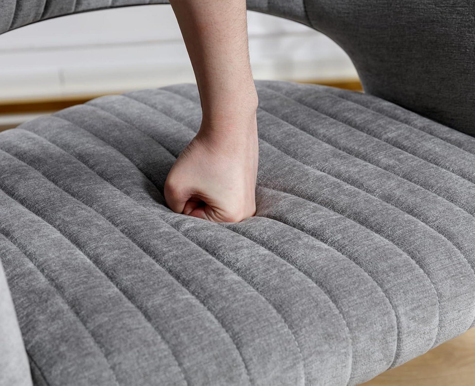 Ergonomischer Bürostuhl aus Chenille in Grau - Höhenverstellbar