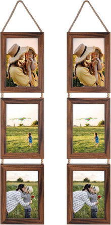 Bilderrahmen Collage Set 10x15 cm vertikal aufgehängt Rustikal 6
