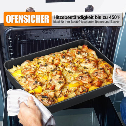 Antihaft Backblech Edelstahl Auflaufform für Brownies Lasagne 31,6x24,6x5cm