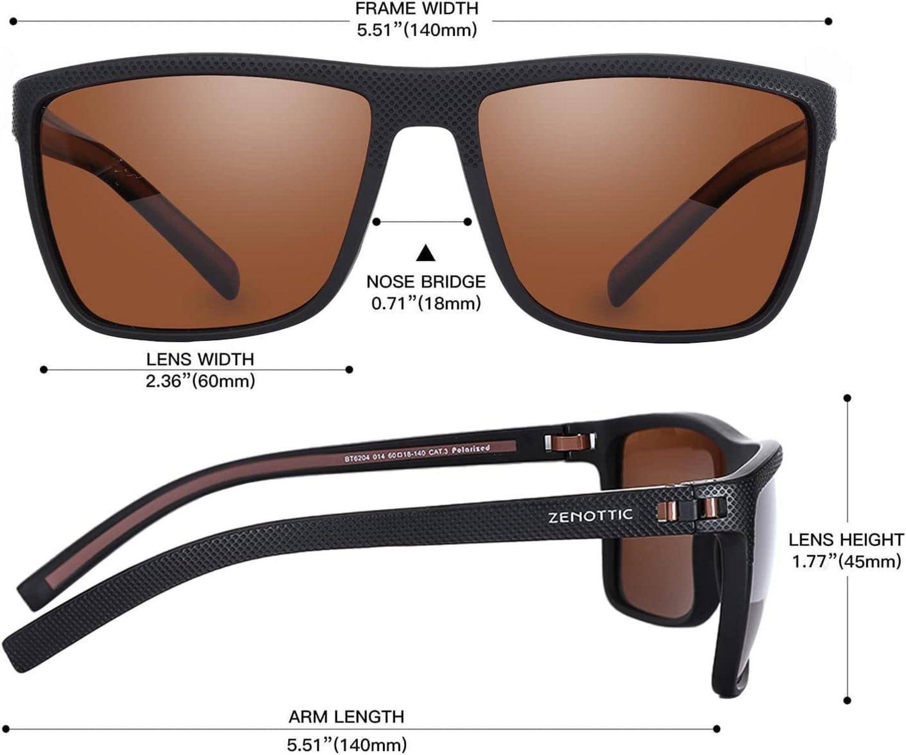 Polarisierte TR90 Sonnenbrille UV400 Schutz Herren Schwarz/Braun