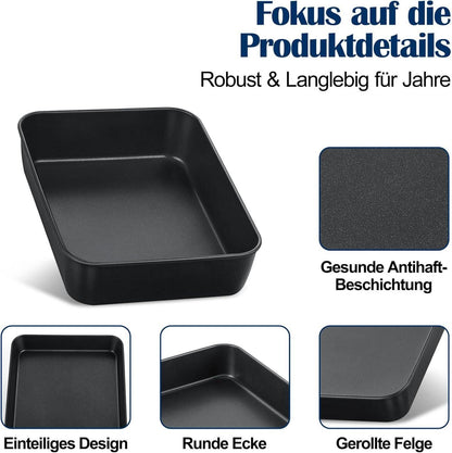 Mini Antihaft Backblech Edelstahl Auflaufform Kuchenform Brownies
