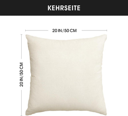 Weihnachten Kissenbezüge Rentier Schneemann 4er Set 100 % Polyester 50x50 cm