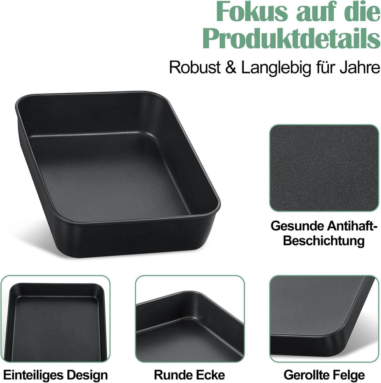 Mini Antihaft Backblech Set Edelstahl Auflaufform Kuchenform Brownies
