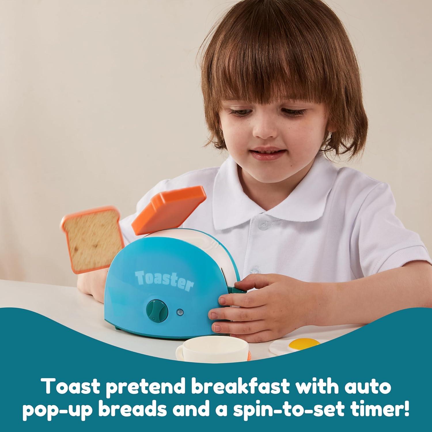 JOYIN Küchengeräte Spielzeug Set für Kinder, Kaffeemaschine, Mixer, Toaster Blau