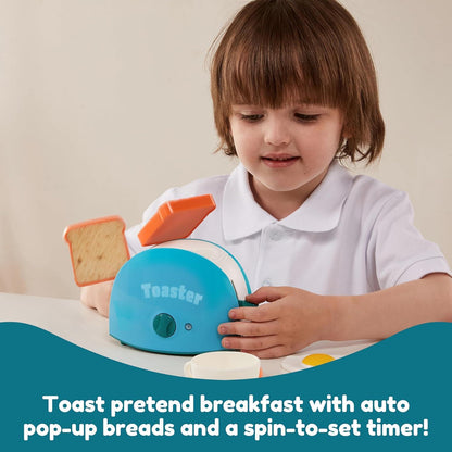JOYIN Küchengeräte Spielzeug Set für Kinder, Kaffeemaschine, Mixer, Toaster Blau