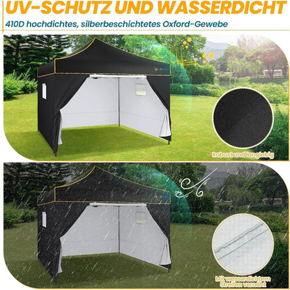 Faltpavillon 3x3 Wasserdicht Stabil Winterfest Partyzelt