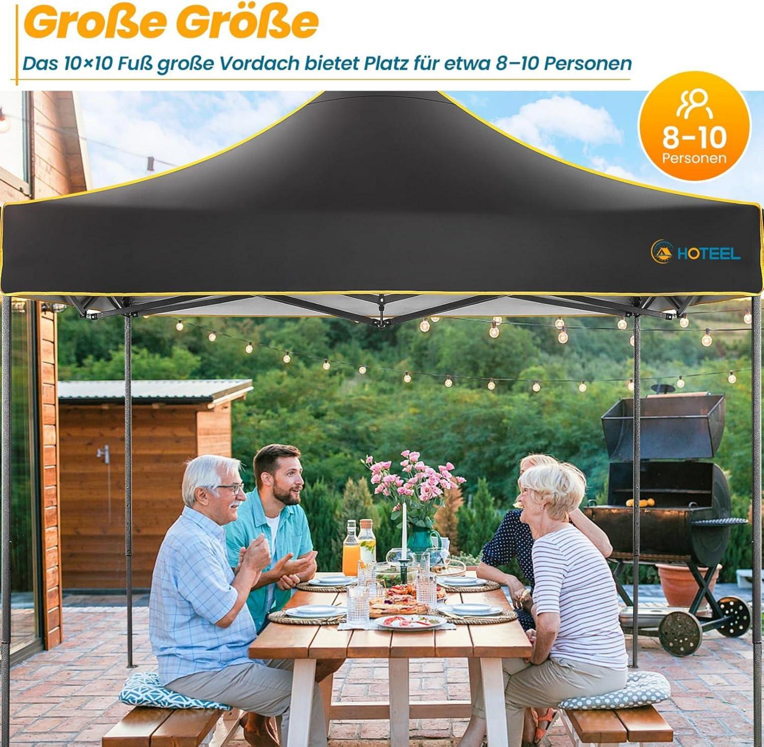 Faltpavillon 3x3 Wasserdicht Stabil Pop Up Pavillon Partyzelt UV Schutz