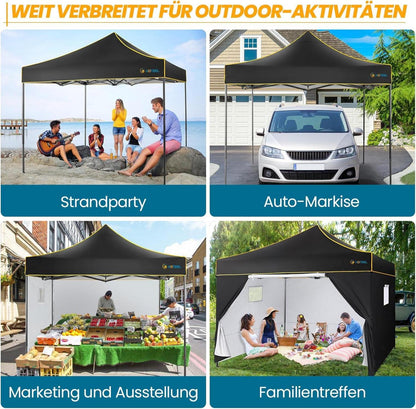 Faltpavillon 3x3 Wasserdicht Stabil Pop Up Pavillon Partyzelt UV Schutz