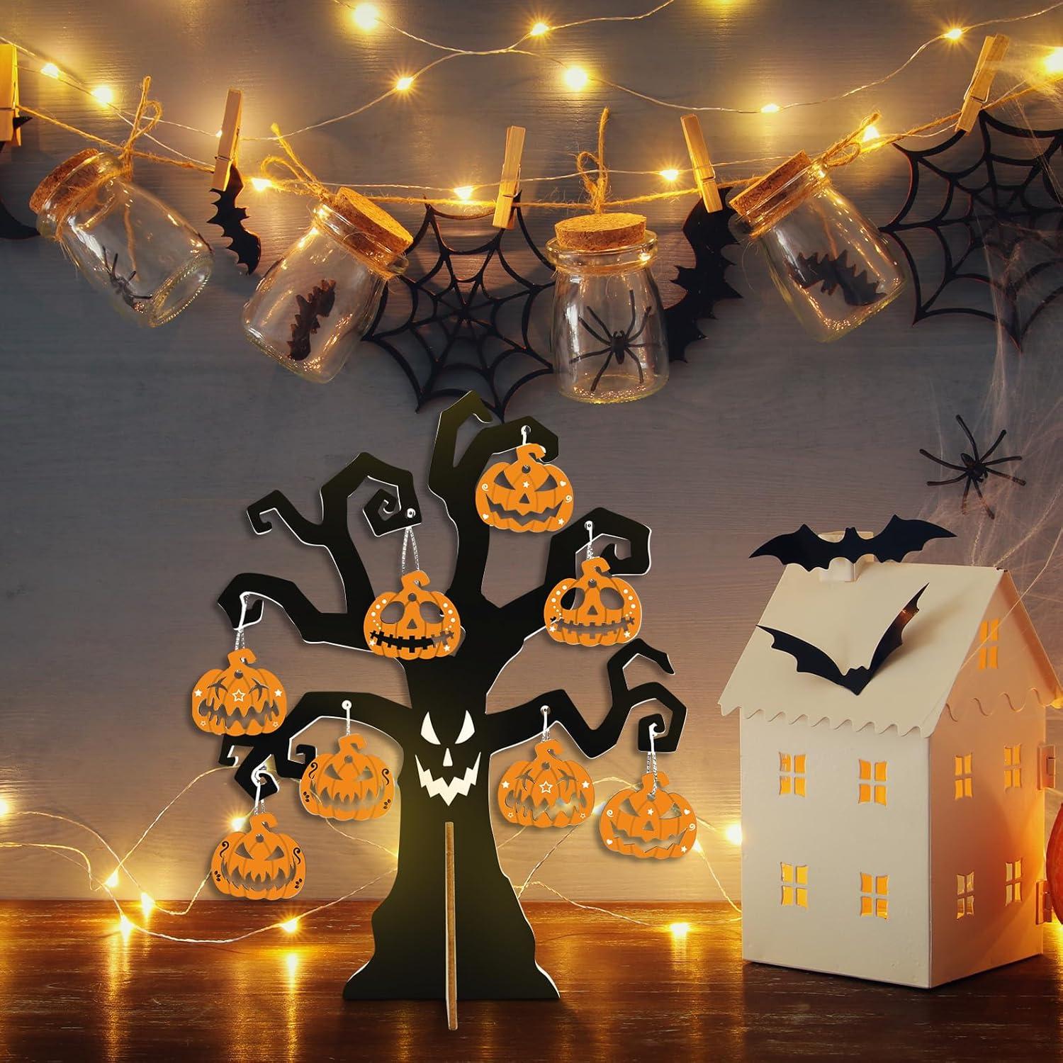 Halloween Deko Baum Kürbis Holz 3D Bastelset Kinder DIY Party Set