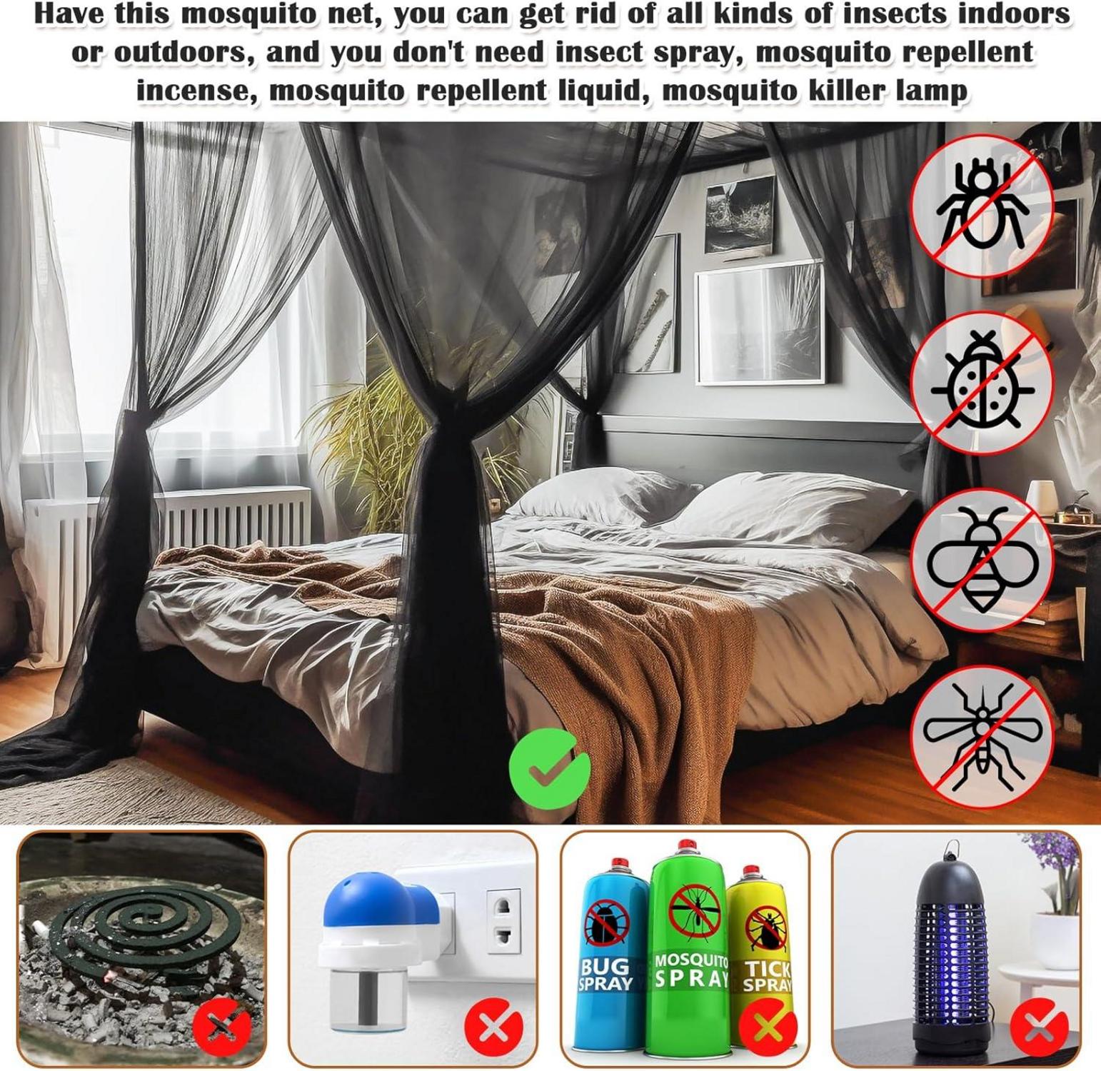 Moskitonetz weiß für Bett Schlafzimmer Deko Reisen 210x190x240cm