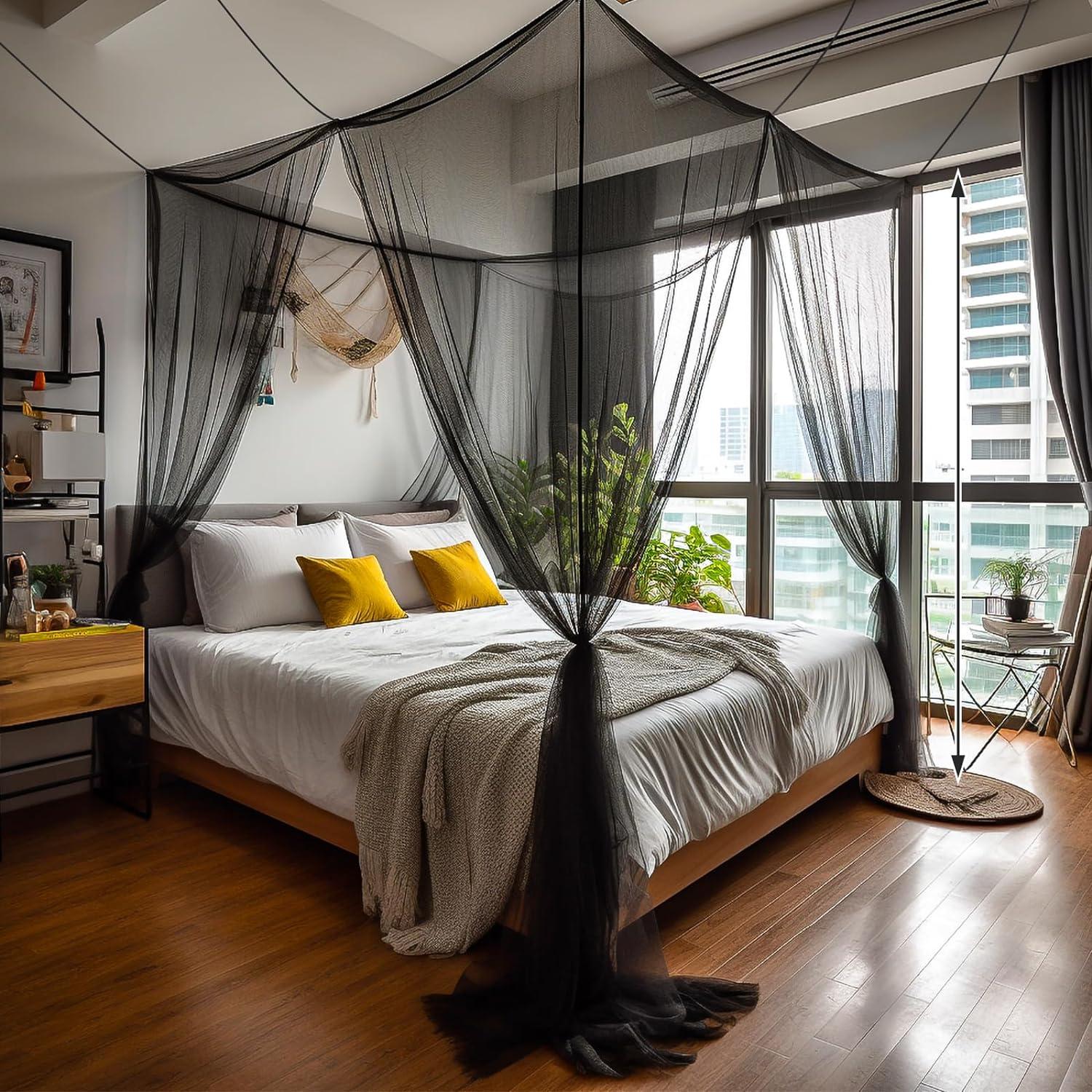 Moskitonetz für Bett - Großes weißes Betthimmel, ideal für Schlafzimmer & Reisen