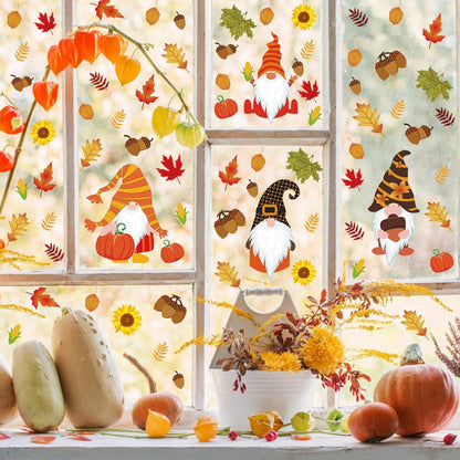 8 Blatt Erntedankfest Herbst Fensterbilder Aufkleber Thanksgiving Deko