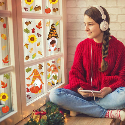 8 Blatt Herbst Fensterbilder für Thanksgiving