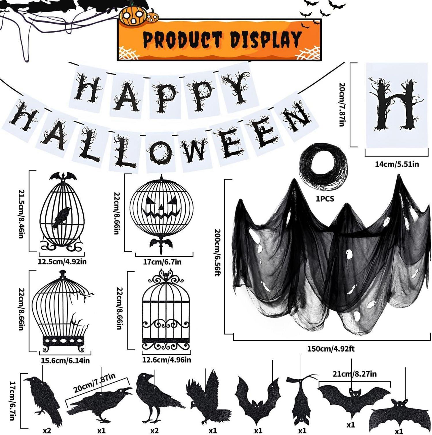 iZoeL Halloween Deko Set Gruselige Party Stoff Horror