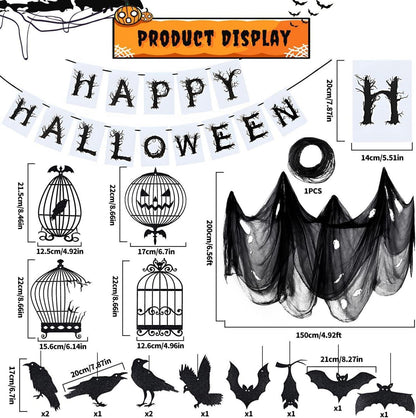 iZoeL Halloween Deko Set Gruselige Party Stoff Horror
