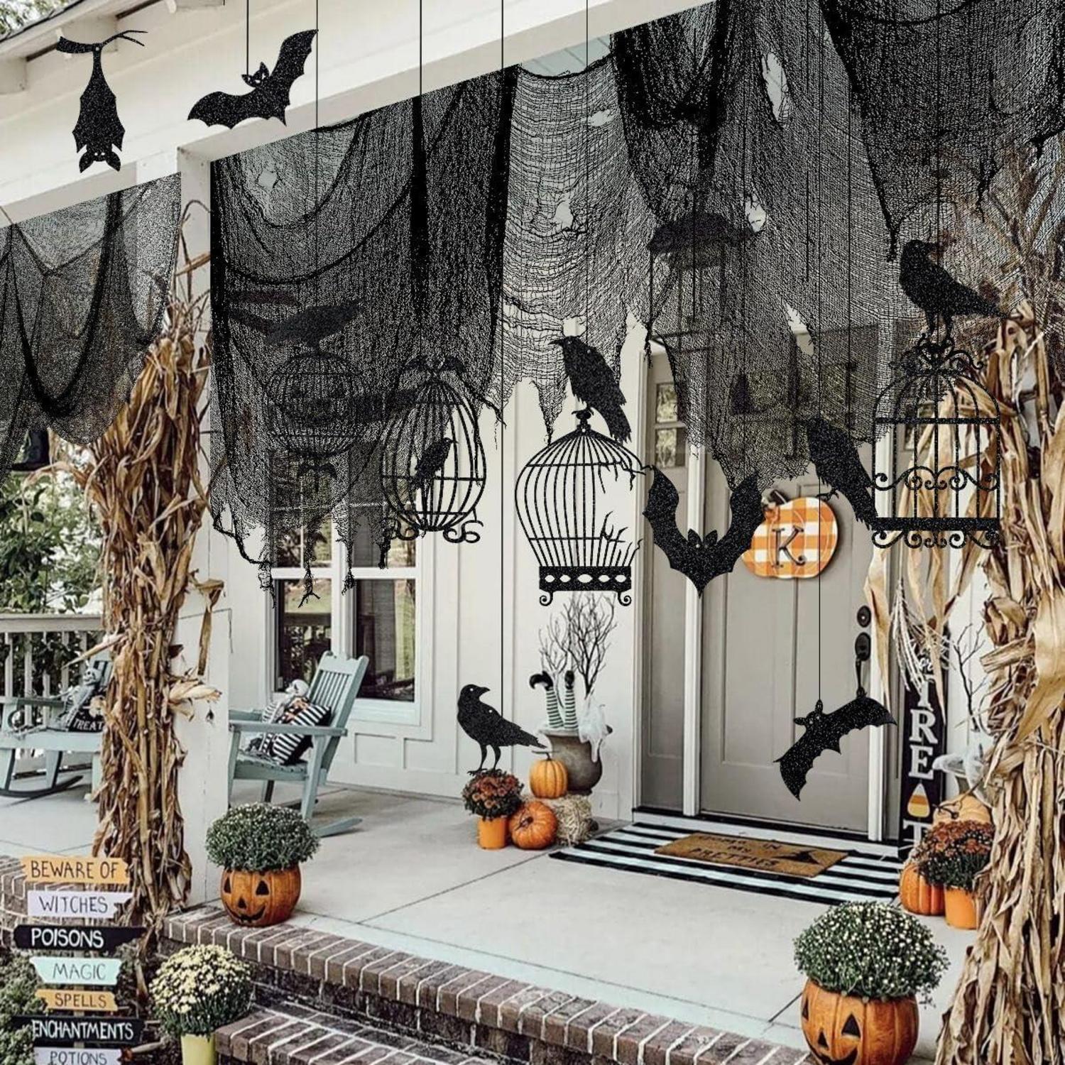 Halloween Deko Set Gruselige Party Girlande Vogelkäfig Horror Spiralen