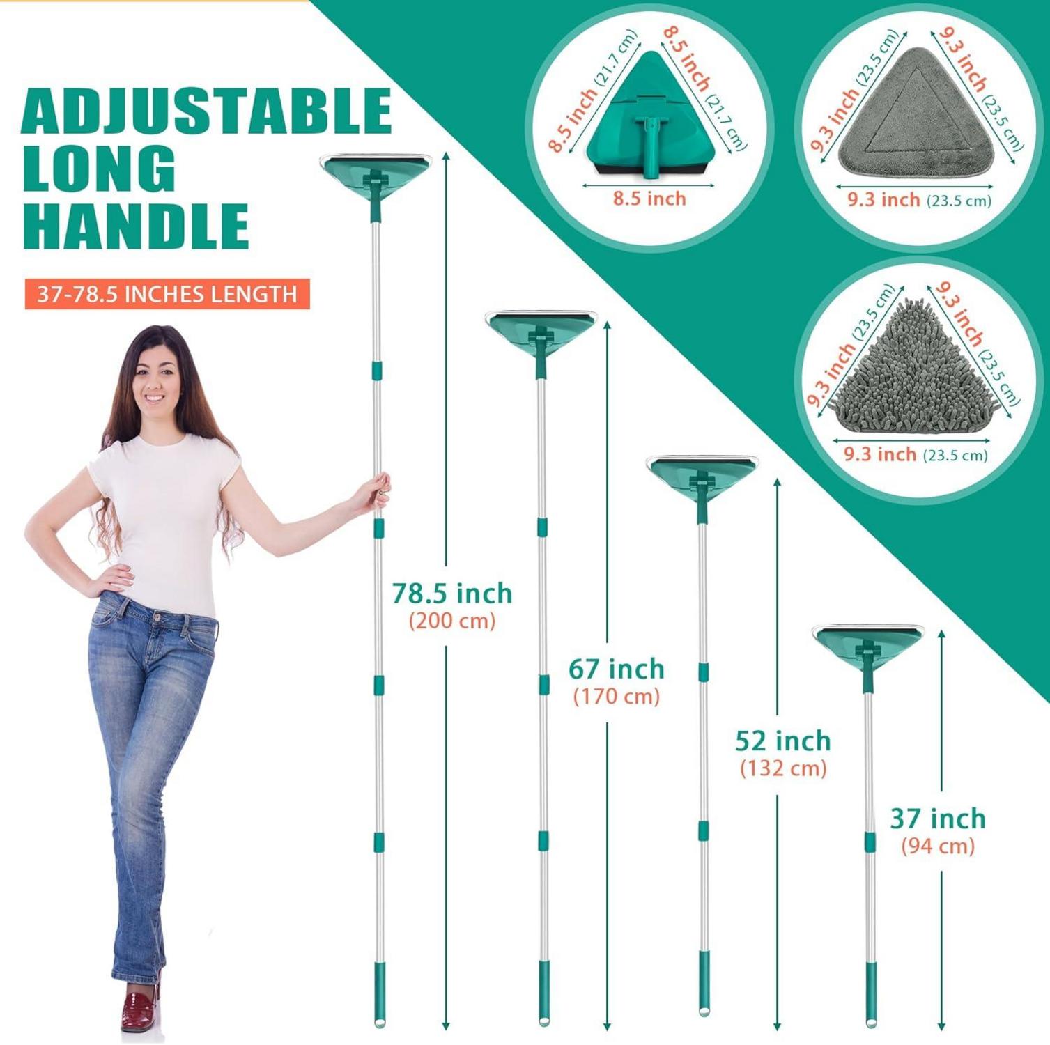 Bodenwischer Mikrofaser Chenille Wischmopp 6 Pads 200CM Grün