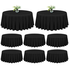 8x Schwarze Runde Tischdecken 229cm – Polyester, Waschbar