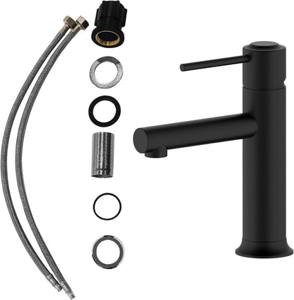 Schwarze Messing-Waschtischarmatur Wasserfalleffekt 45CM