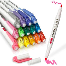 Textmarker Set mit 15 pastellfarbenen Markern und zwei Spitzen