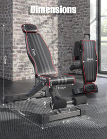 YOLEO 300kg klappbare Multifunktions-Hantelbank - Schwarz