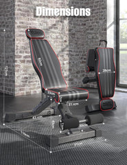 YOLEO 300kg klappbare Multifunktions-Hantelbank - Schwarz