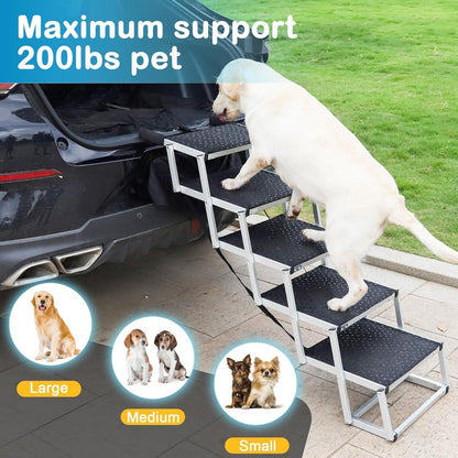 Hundetreppe Auto – 5 Stufen, Klappbar & Höhenverstellbar