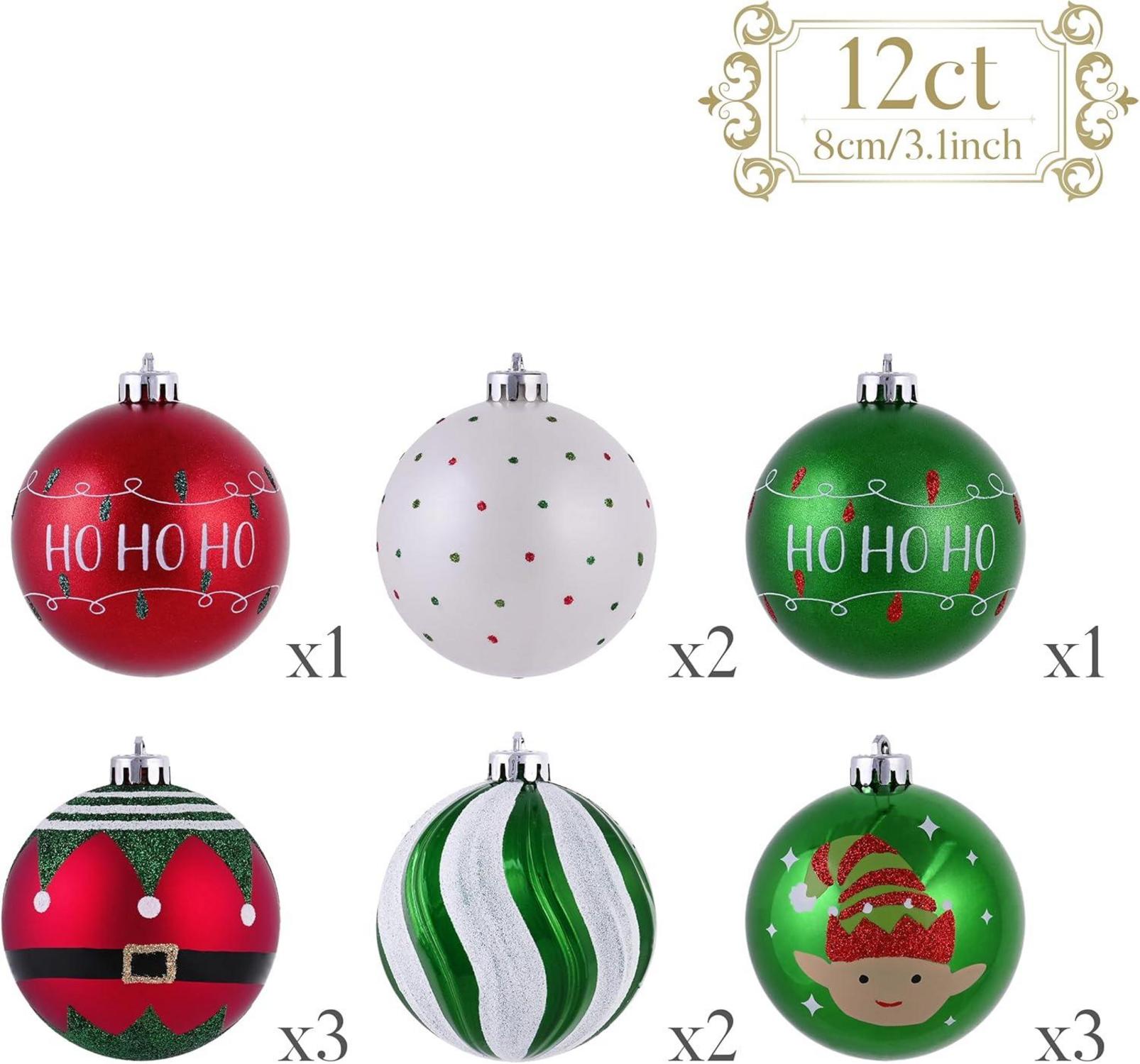 Weihnachtskugeln Weihnachtsdeko 12 Stück 8cm Christbaumkugeln