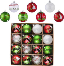 Weihnachtskugeln 16 Stück Christbaumschmuck Thema Rot Grün