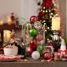 16er Pack Christbaumkugeln Set 6cm Kunststoff Rot Grün