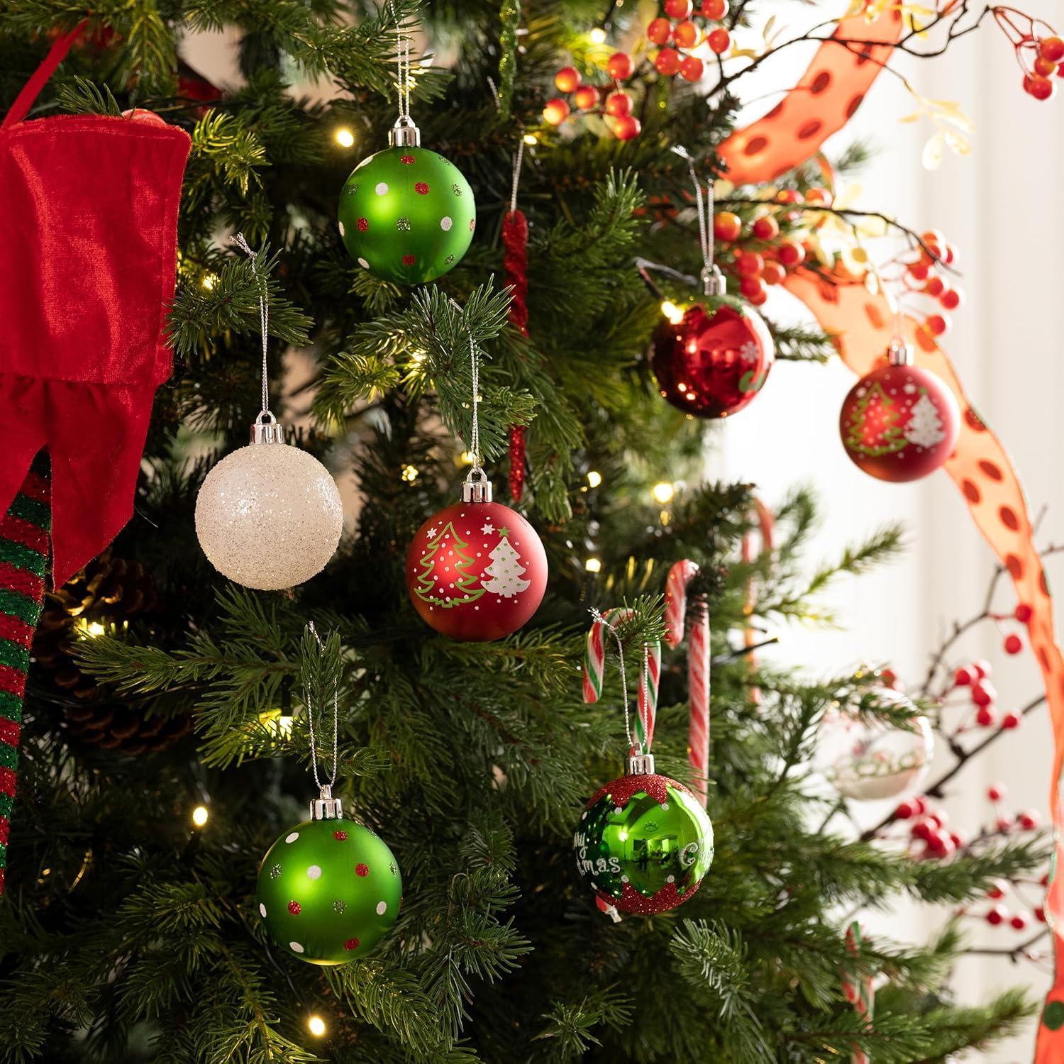 Weihnachtskugeln 16 Stück Christbaumschmuck Thema Rot Grün