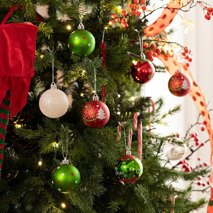 Weihnachtskugeln 16 Stück Christbaumschmuck Thema Rot Grün