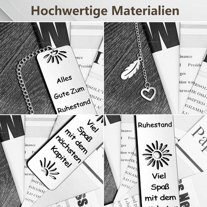 Sunwuun Metall Lesezeichen Ruhestand Geschenk Damen Männer