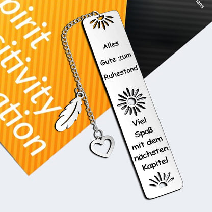 Metall Lesezeichen Ruhestand Geschenk Abschied Kollegen