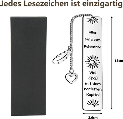 Sunwuun Metall Lesezeichen Ruhestand Geschenk für Lehrer Freunde Kollegen