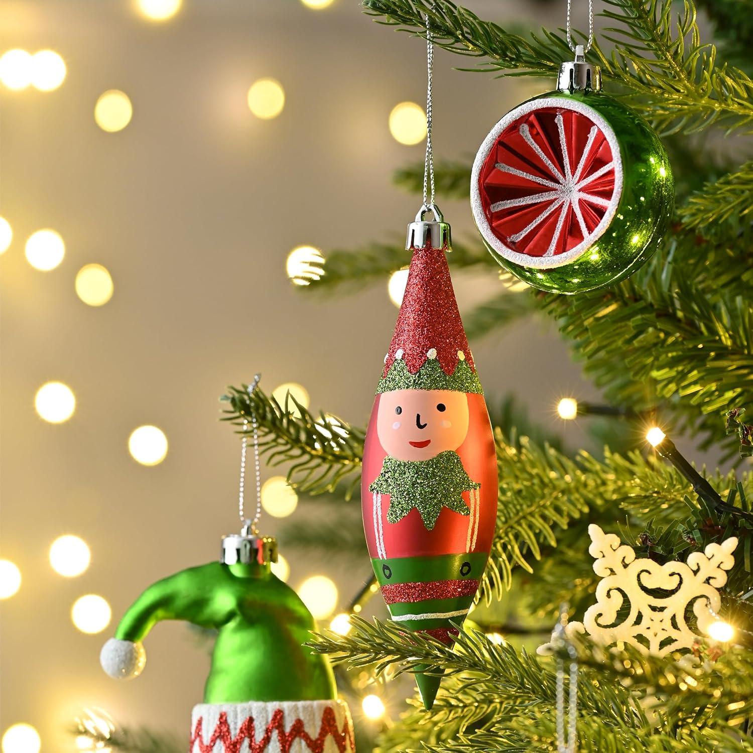 40 Weihnachtskugeln Christbaumkugeln Geschenkpaket Rot Grün