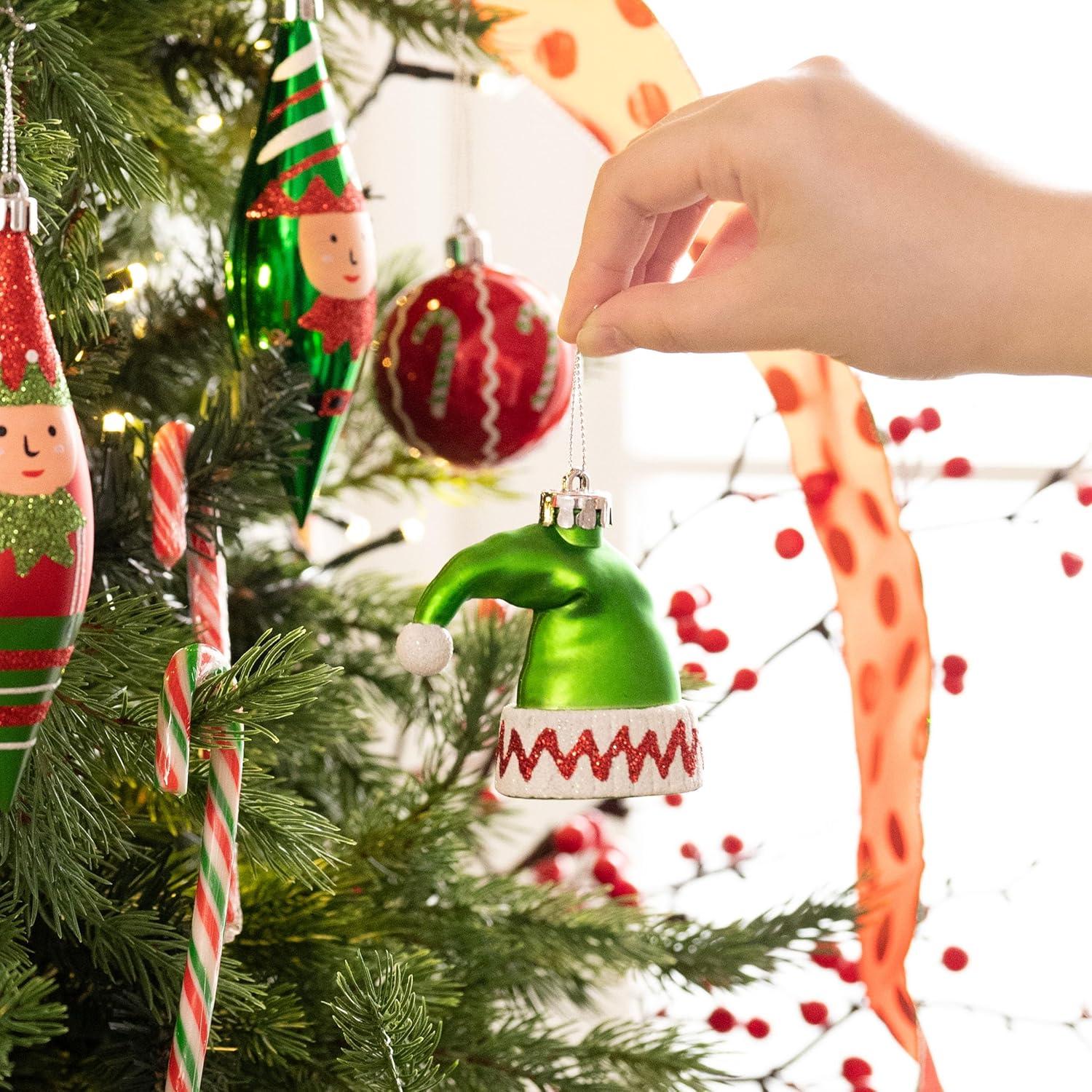 40 Weihnachtskugeln Christbaumschmuck Rot Grün Weiß Festliche Deko
