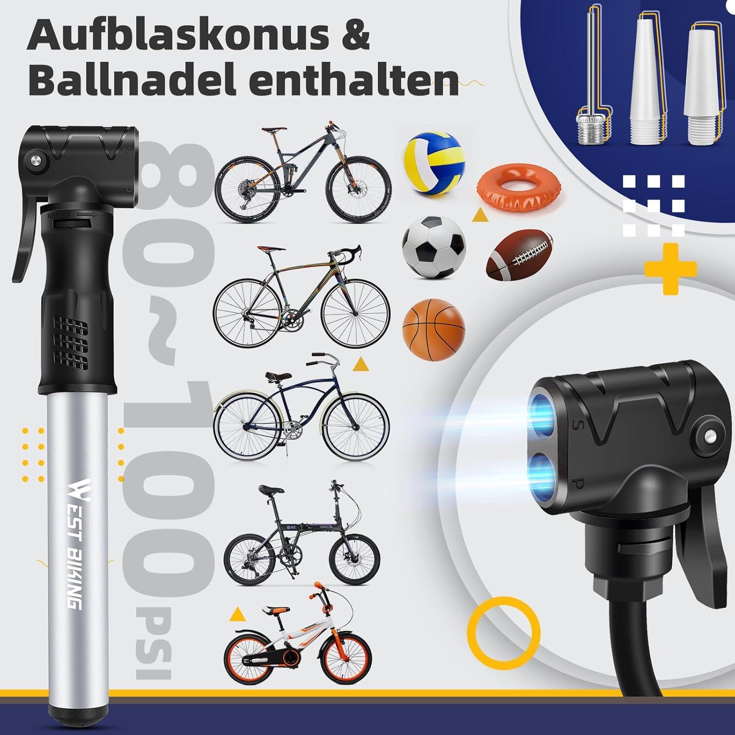 Mini Fahrradpumpe Aluminium Luftpumpe tragbare klein für MTB Rennrad
