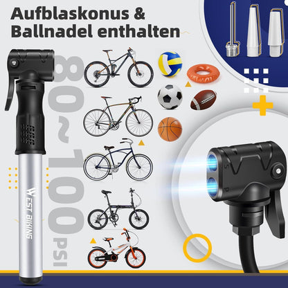 Mini Fahrradpumpe Aluminium Luftpumpe tragbare klein für MTB Rennrad