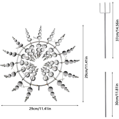 3D Metall Windmühle Spinner Garten Deko 55cm