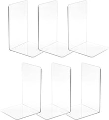 Transparente Acryl Buchstützen Set 3 Paare Bücherhalter 18x12x12CM