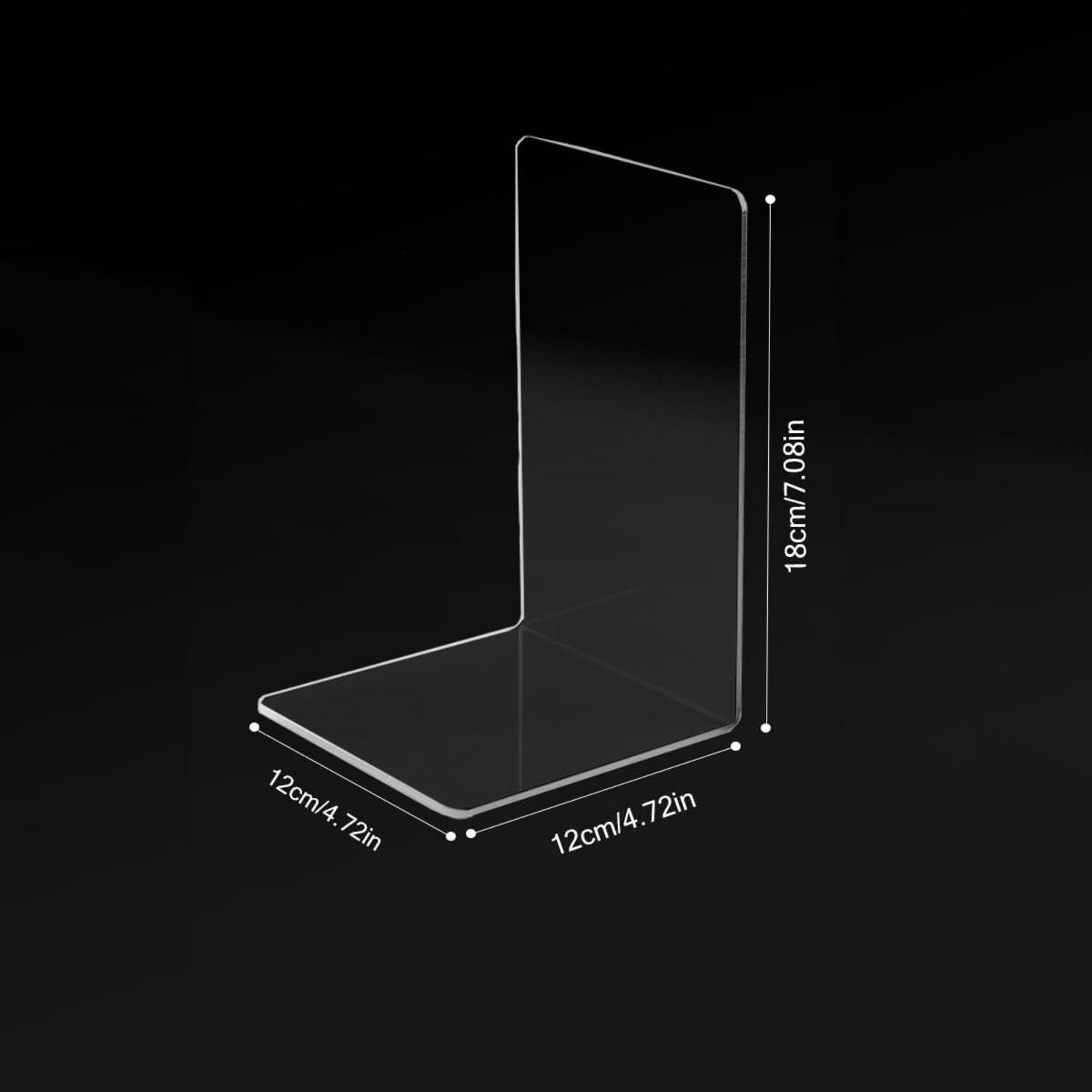 Qualsen Buchstützen Transparent Acryl Bücherhalter 3 Paare